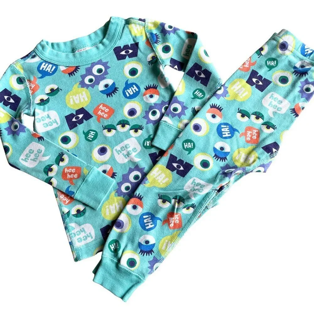 Hanna‎ Andersson X Disney Monsters Inc. Organic Long John PJs Pajamas Set - 3T
